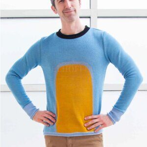 Elhoffer Bandit Blue Doggo Unisex Pullover Sweater Bluey Medium NWT